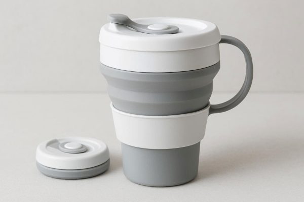 1 Collapsible Silicone Travel Cup Reusable Leak Proof Foldable Mug