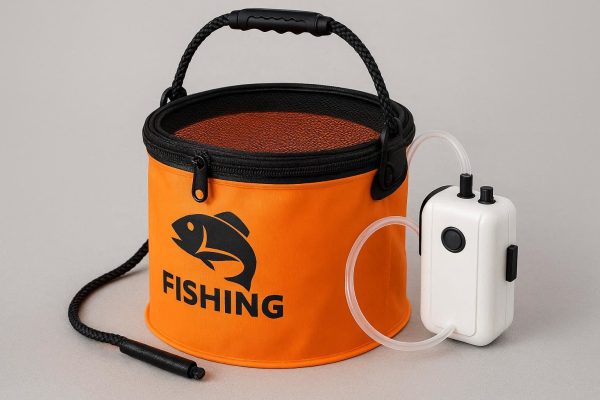 12 Collapsible Fishing Bucket with Aerator for Live Bait and Fish