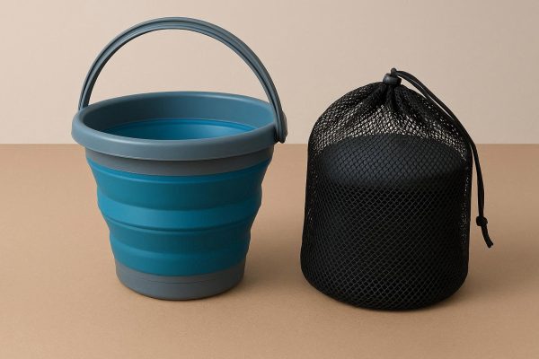 16 Collapsible Camping Bucket with Mesh Bag for Storage and Transport