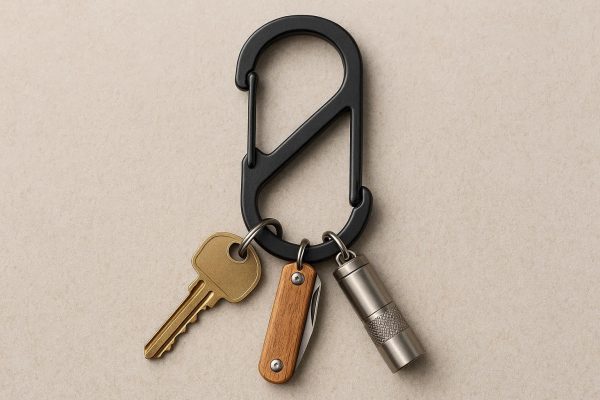 Dual Opening Carabiner Clip for Keys Tools and Outdoor Gear