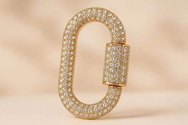 Decorative Carabiner Clip with Rhinestones for Fashion and Style
